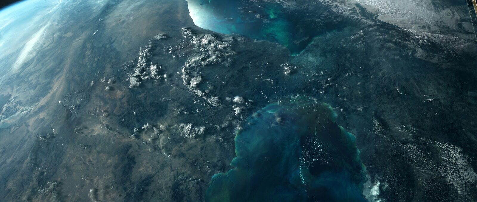 Orbital Earth — composited background planet